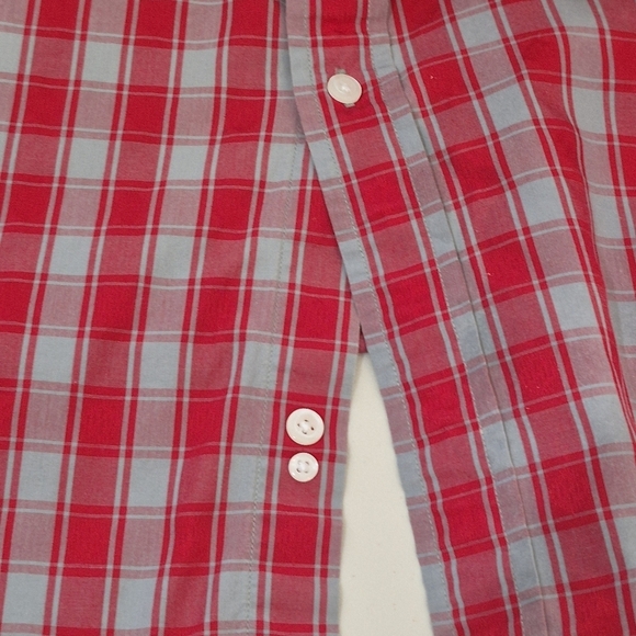 Pendleton Men's Short Sleeve 100% Cotton Red/Gray Button Down Shirt - Size XXL - Picture 5 of 6